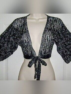 Vintage rare crochet-like shrug fashion sweater top